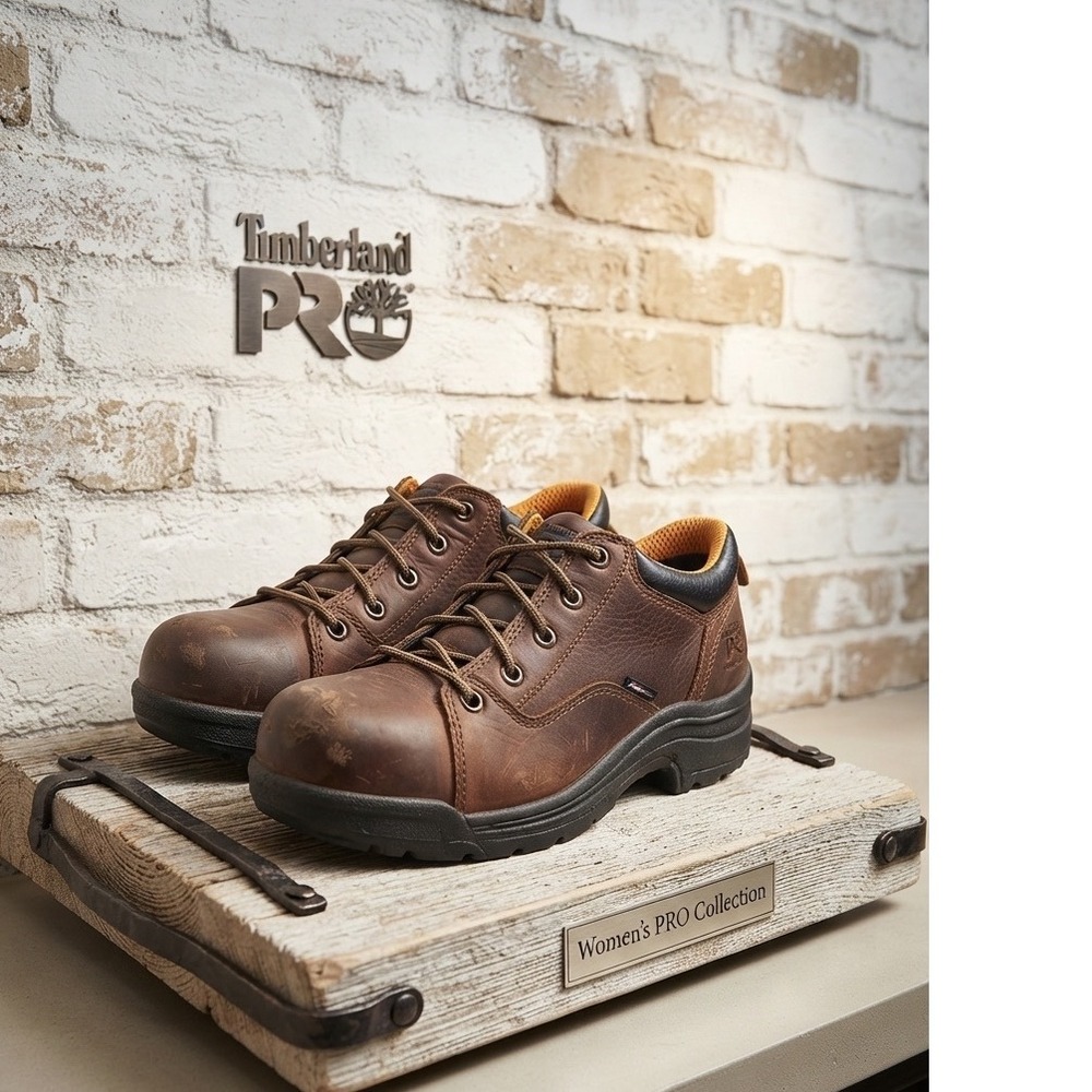 Timberland PRO Womens Renova Leather Safety Toe Work Shoes Brown 63189 Size 9 M